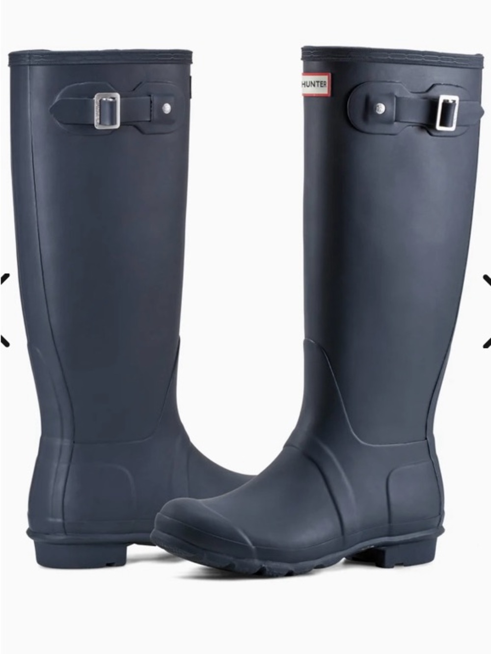 Hunter Tall Matte Navy Blue Rain Boots